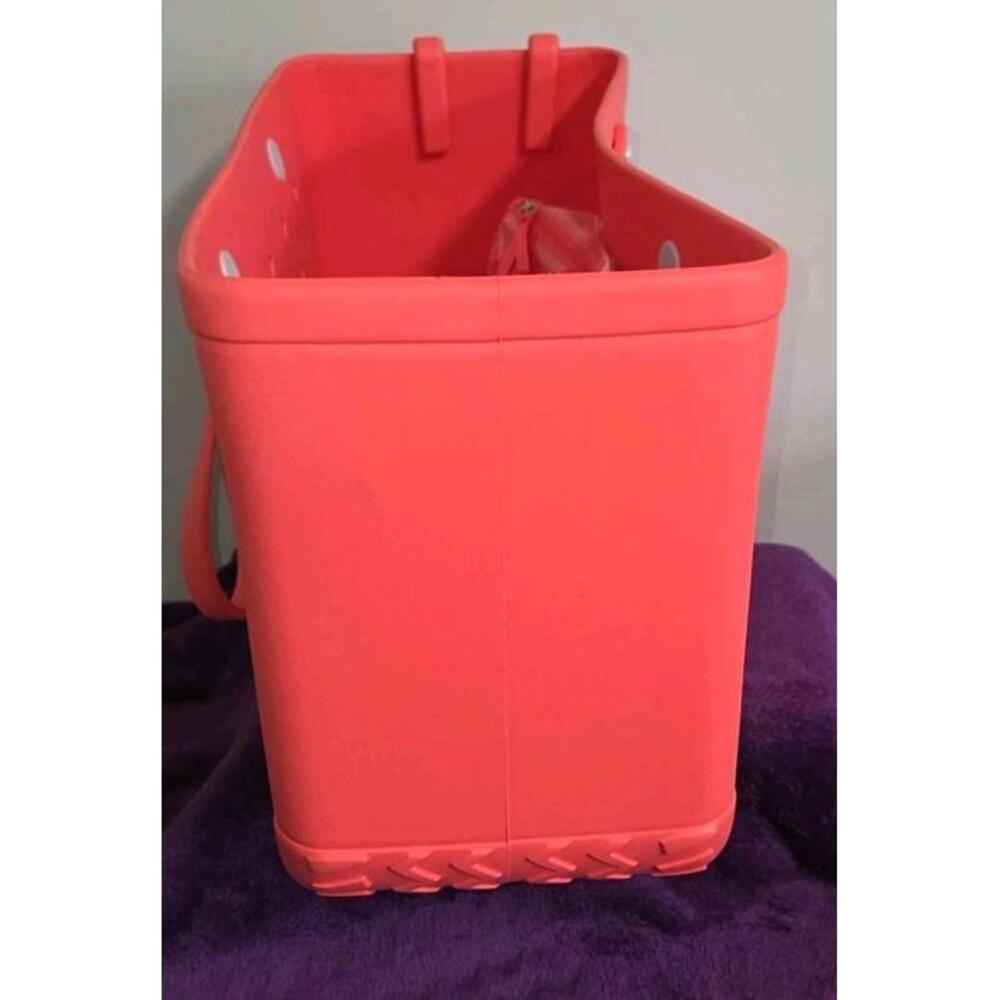 XL BOGG BAG COMBO Coral Large Tote Beach Bag With Cooler & Cup Caddy - Picture 7 of 11